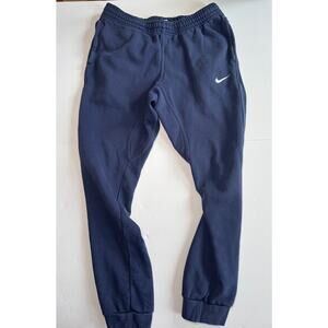 Nike Sweatpants Mens Small Blue Joggers Swoosh Fleece Athletic